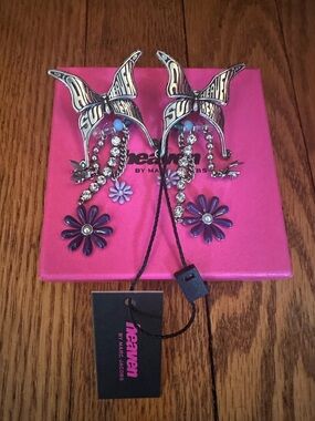 Marc Jacobs x Anna Sui Purple Flower Statement Dangle Earrings